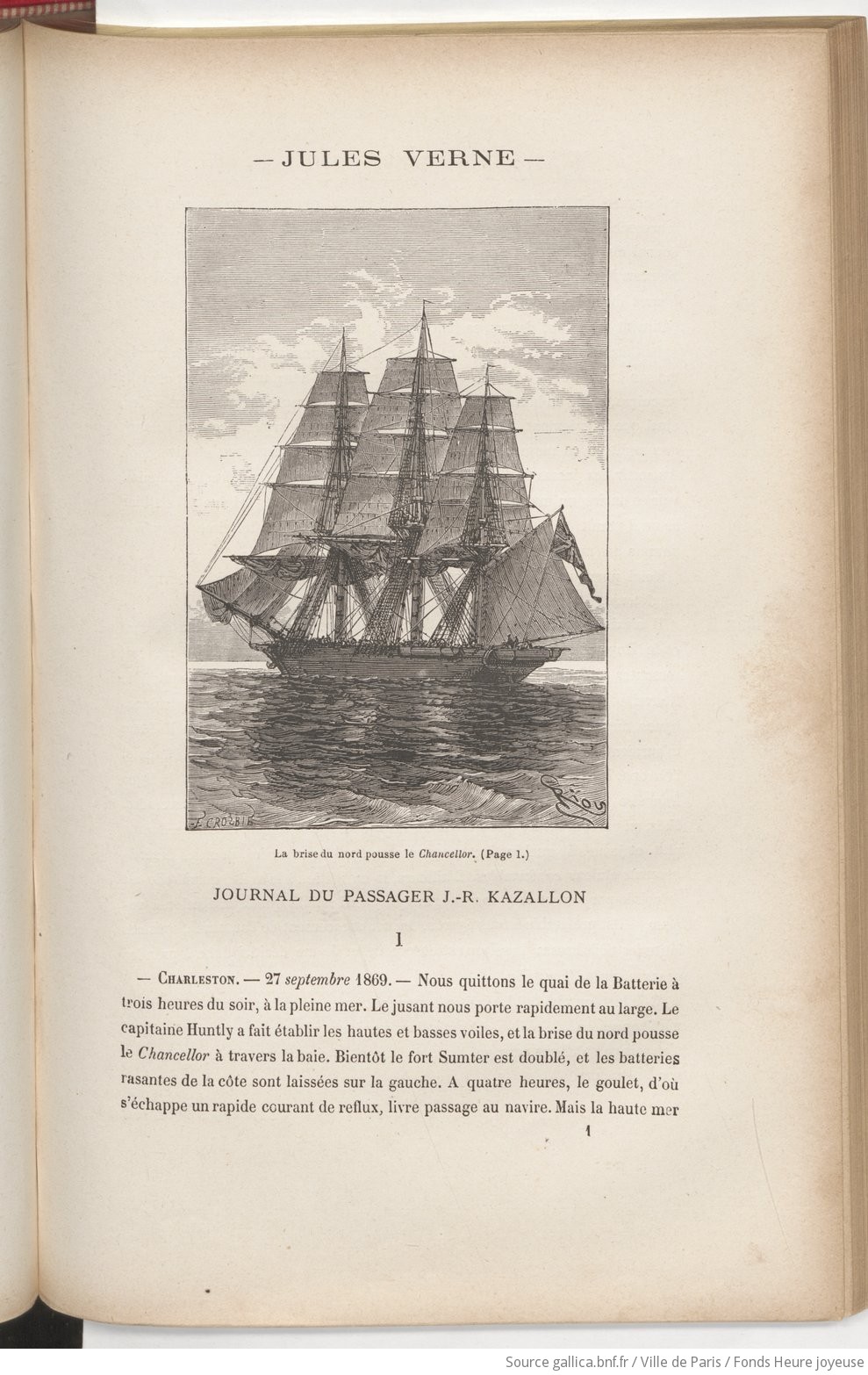 Les Indes-noires : Le Chancellor suivi de Martin Paz / Jules Verne ; Dessins par J. Férat, gravures par Charles Barbant